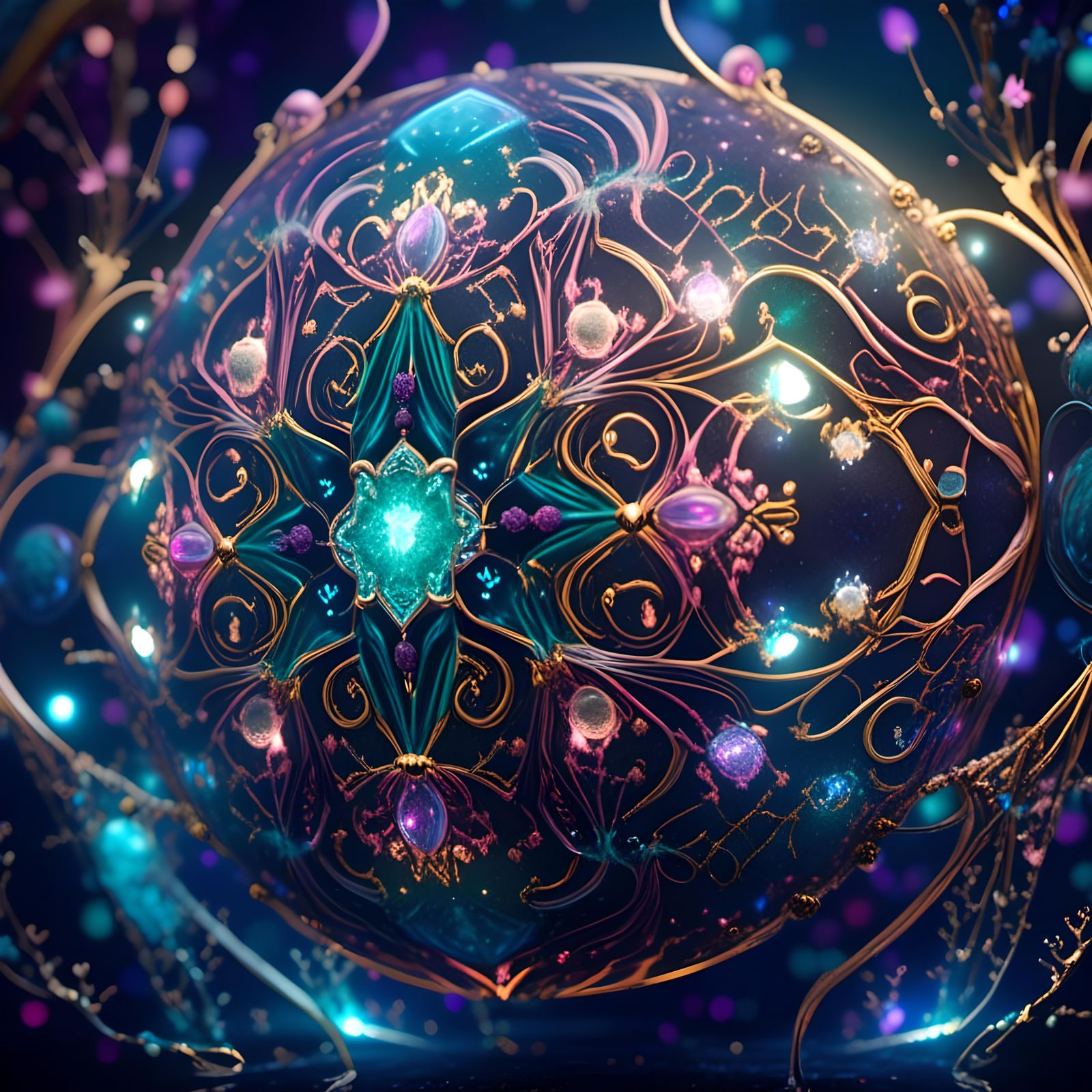 Filigree Celestial Heirloom with Galaxy Backdrop