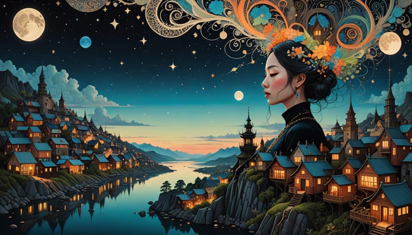 Zentangle Dreamscape: Double Exposure Collage Art