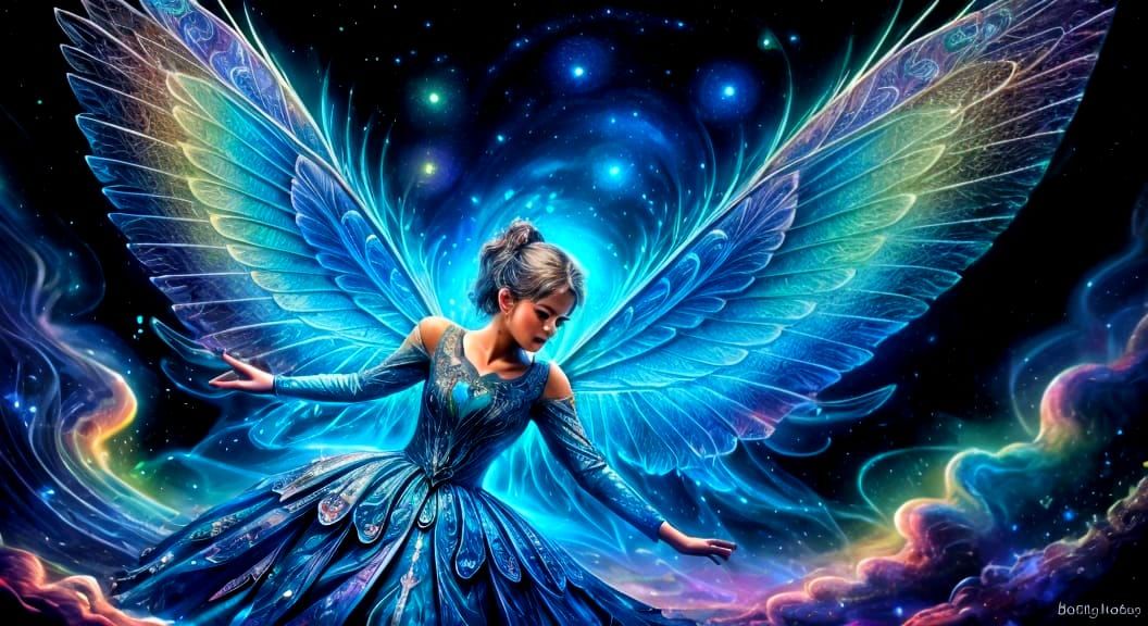 Holographic Winged Fairy in Abalone Colors