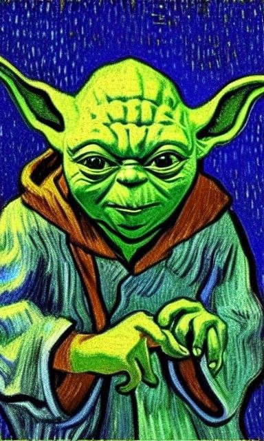 Yoda and Grogu as Impressionist Painting