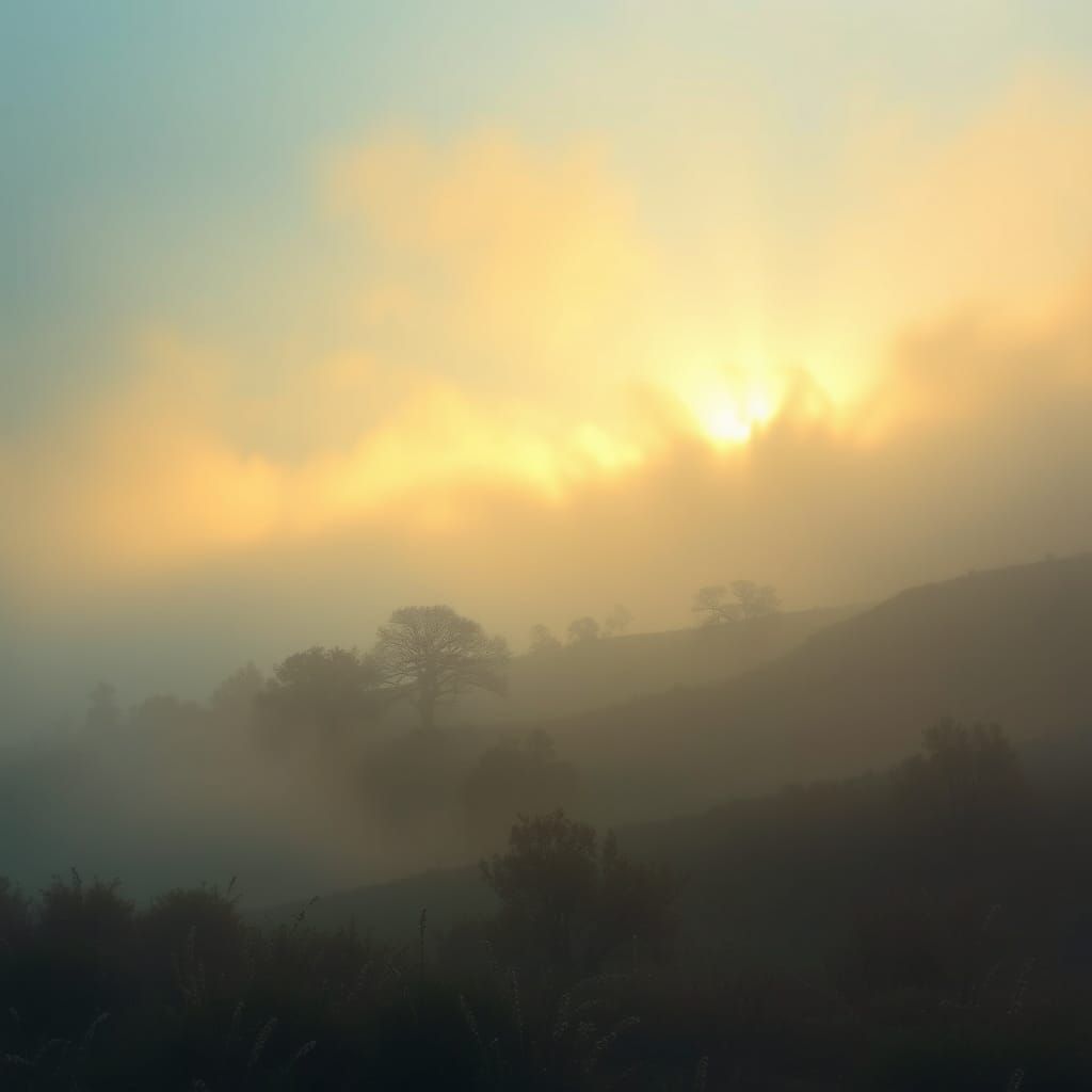 Ethereal Morning Landscape in a Fantasy Painting Style