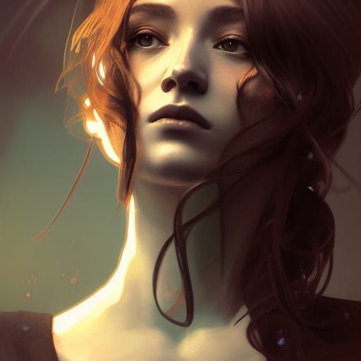 Intricate Portrait in Art Nouveau Style