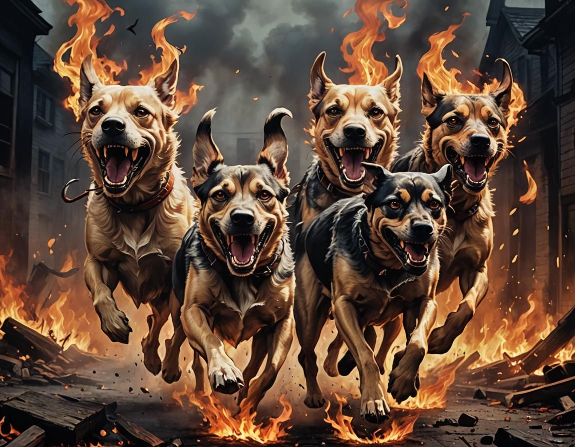 Fiery Hellhounds Unleashed from the Depths