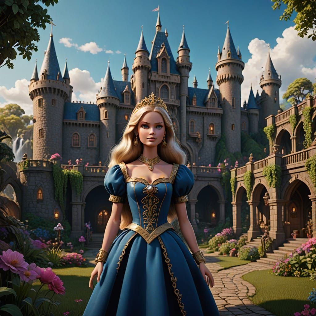 Fantastical Princess Palace in Vibrant Colors