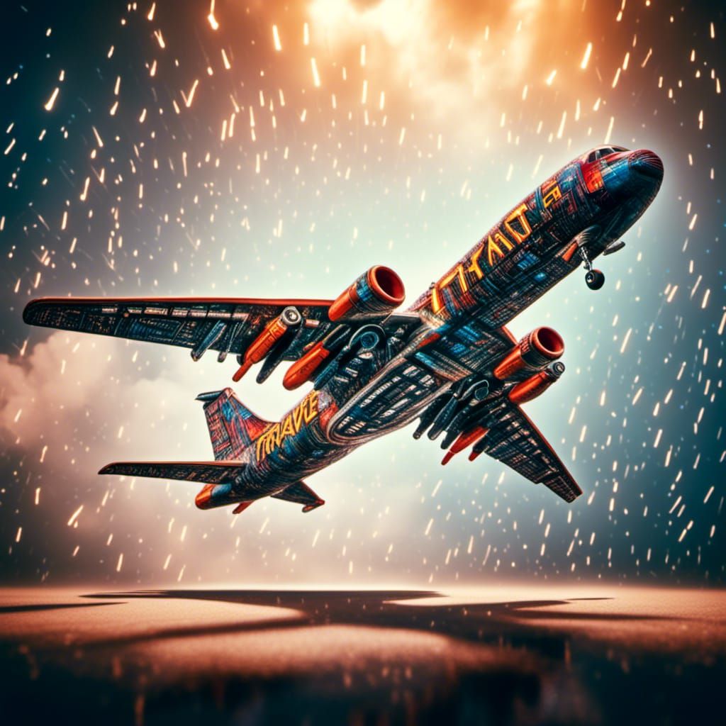 Travel Word Airplane: A Cinematic Still