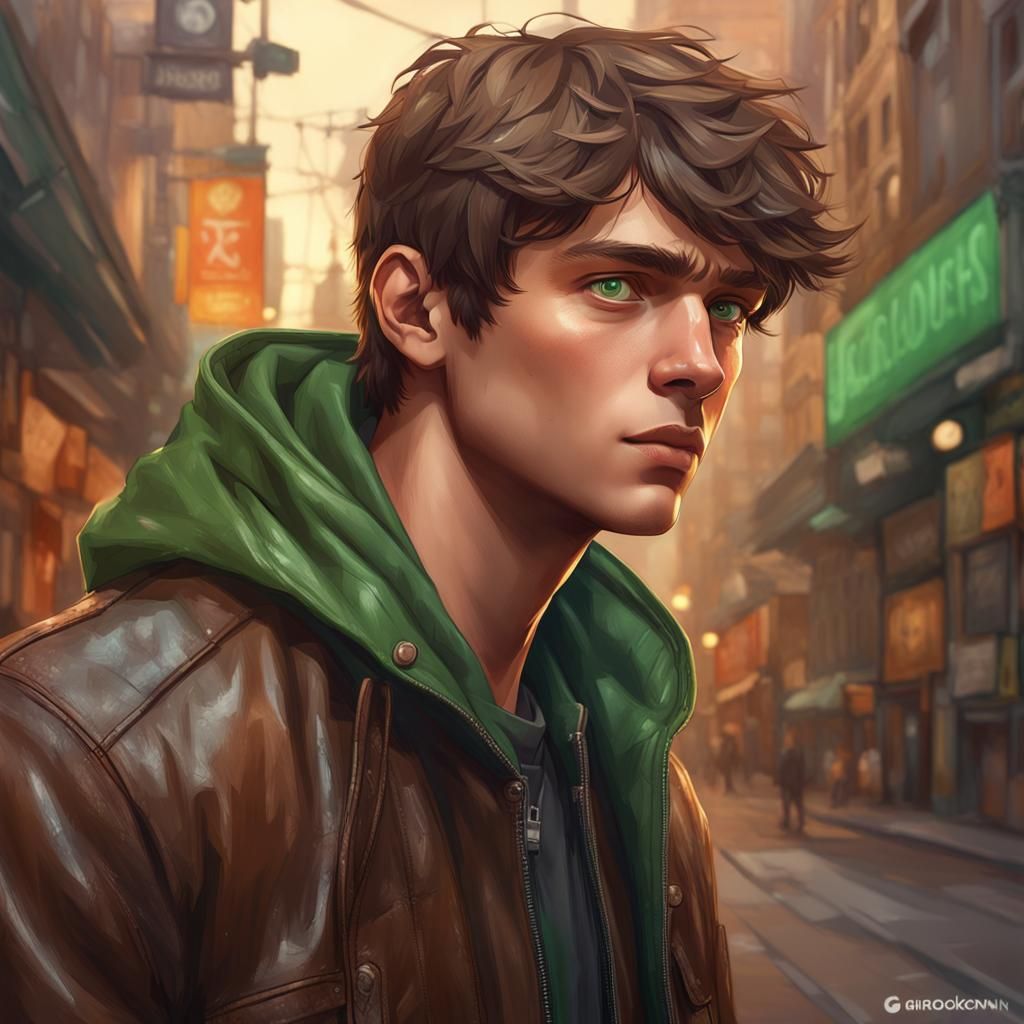 Teenage Boy Portrait in Hyperdetailed Style