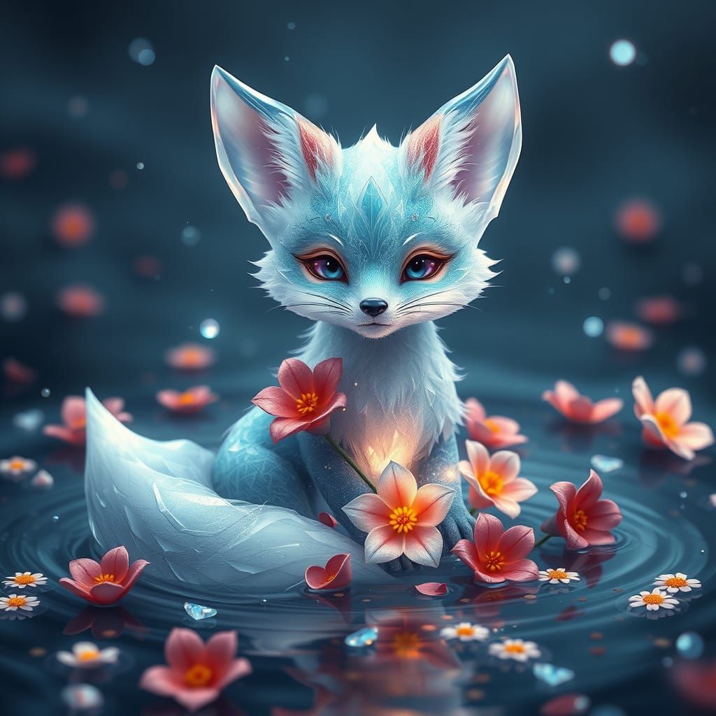 Crystal Fox in Enchanted Waters