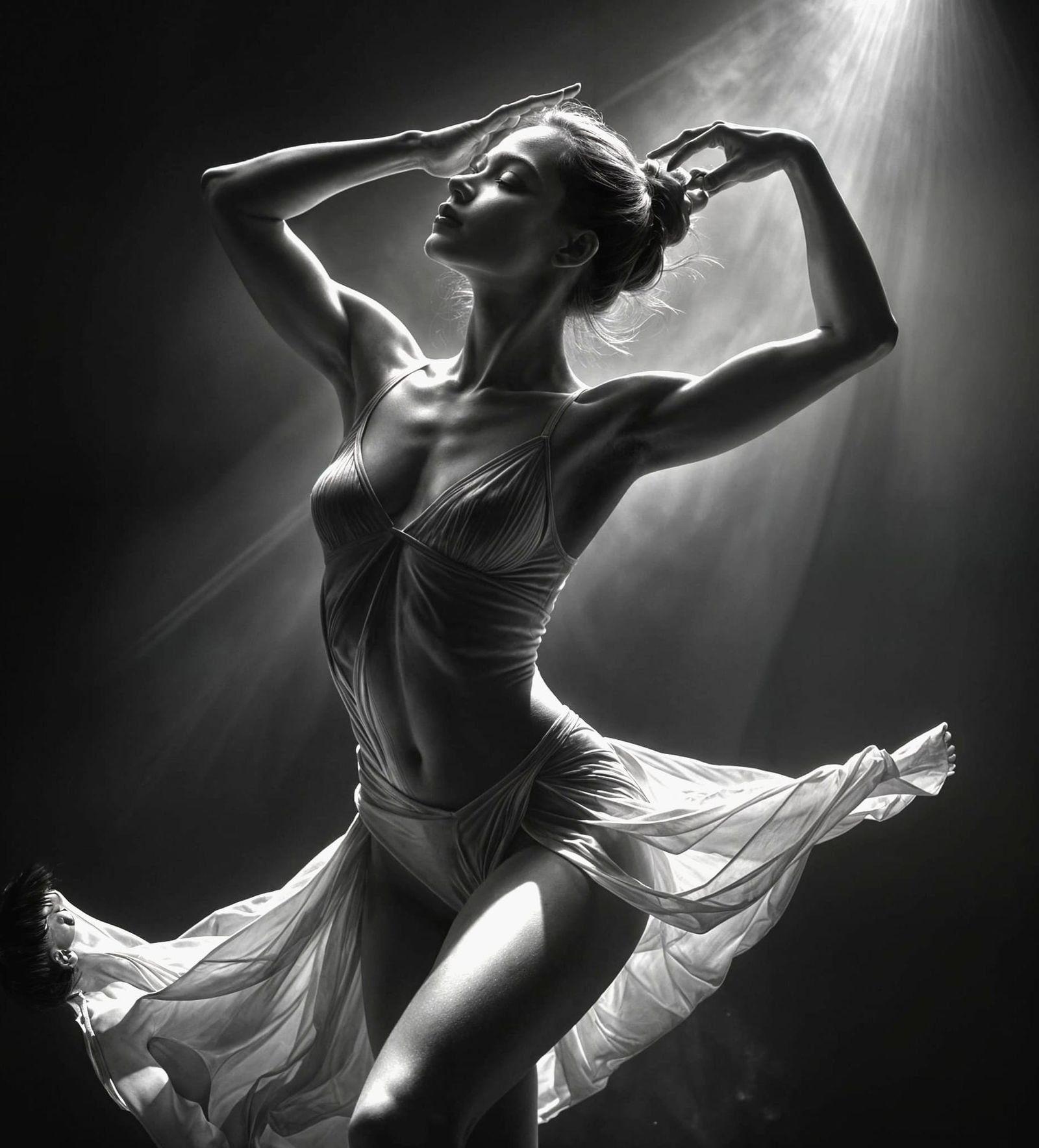 Dramatic Dancer in Cinematic Spotlight