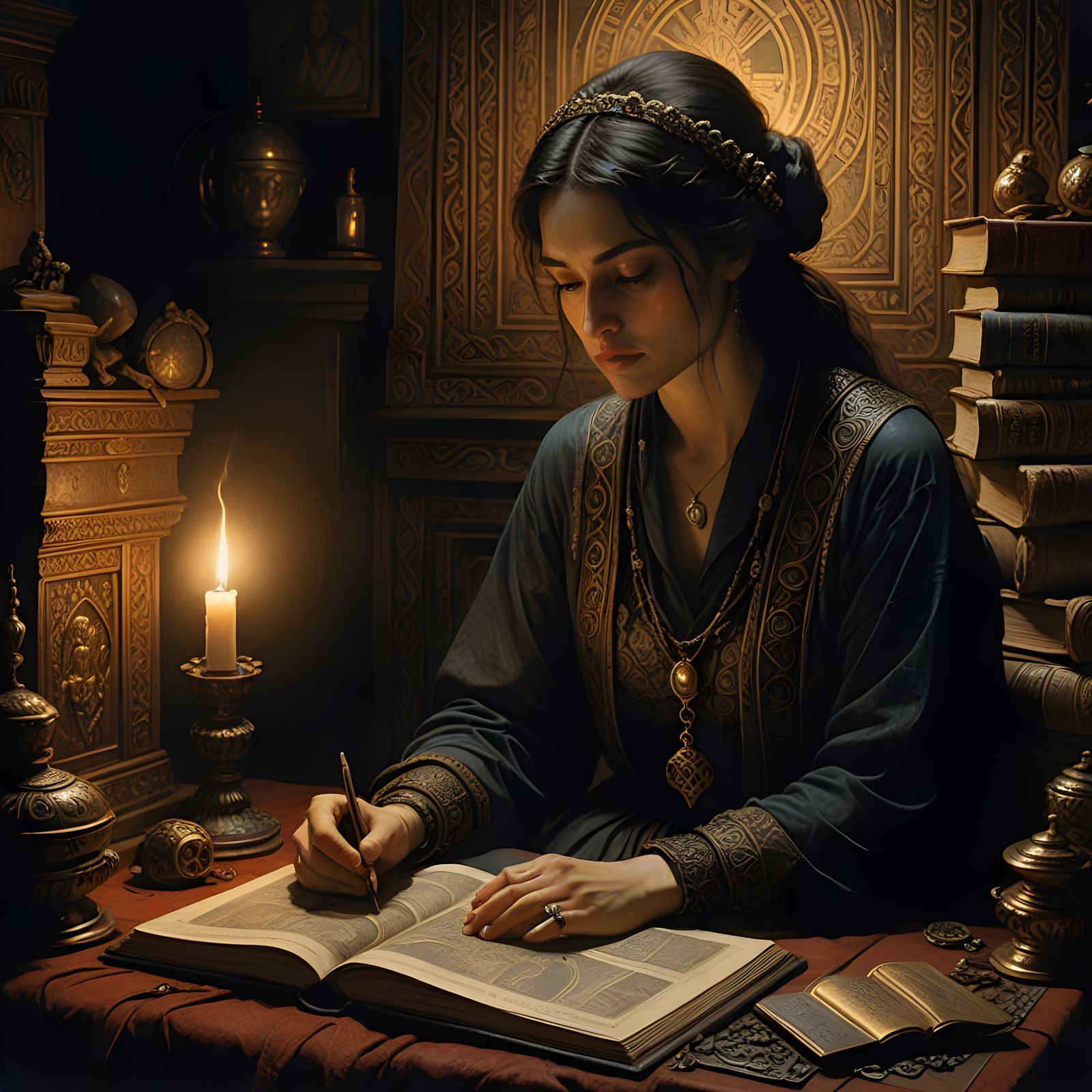 Hyperdetailed Charcoal Drawing of a Humanities Heirloom