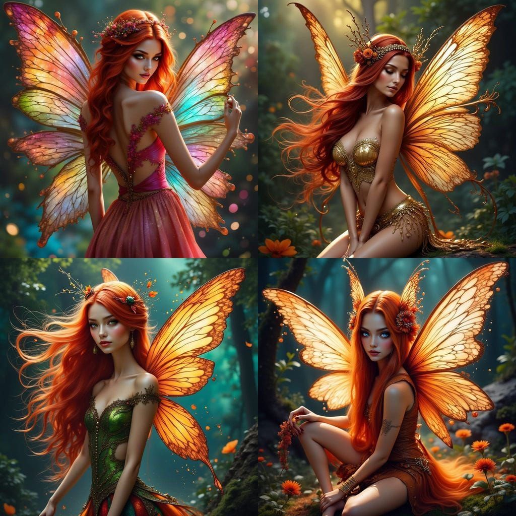 Surreal Fairy in Mid Shot with Intricately Detailed Wings