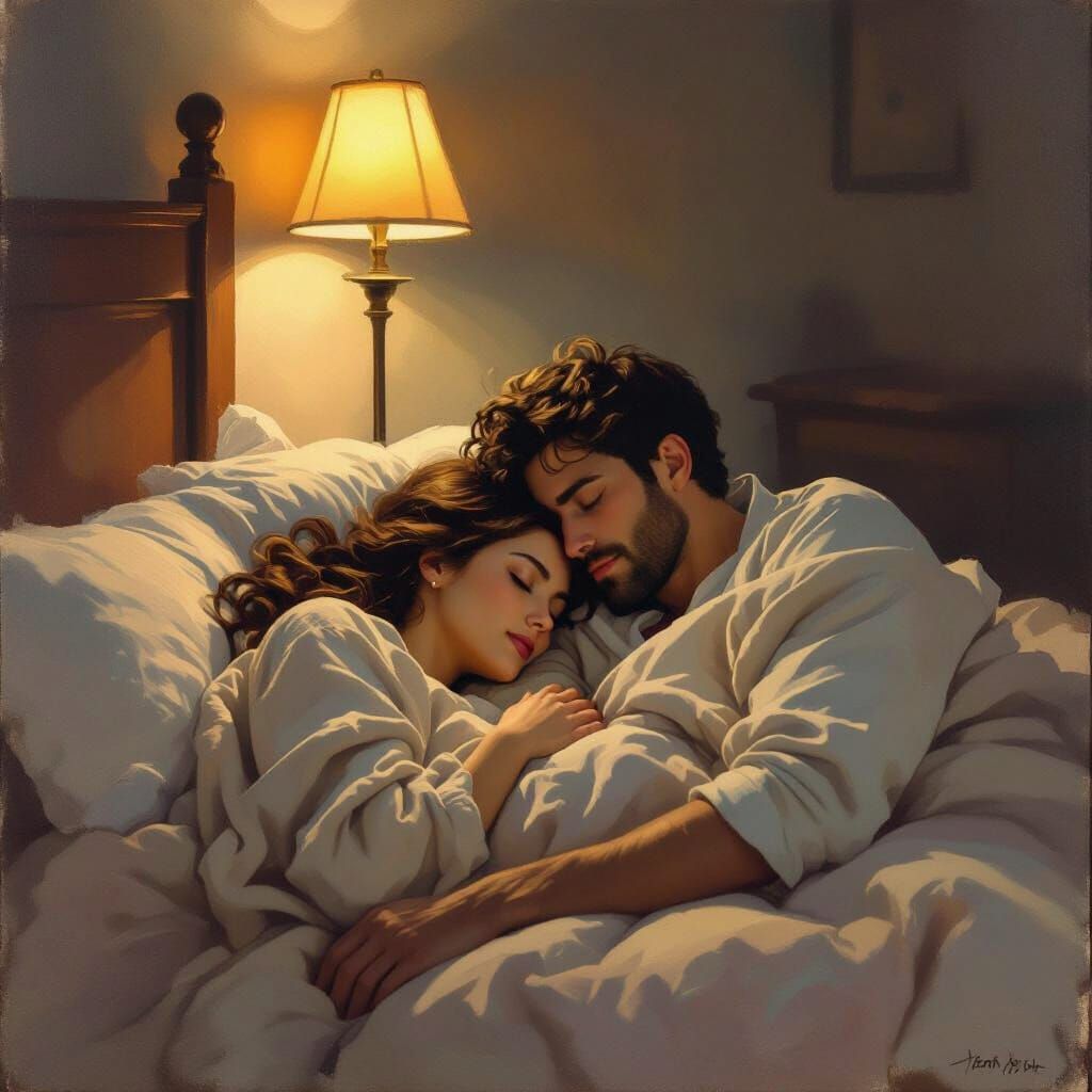 Couple Sleeping Peacefully in Cozy Room