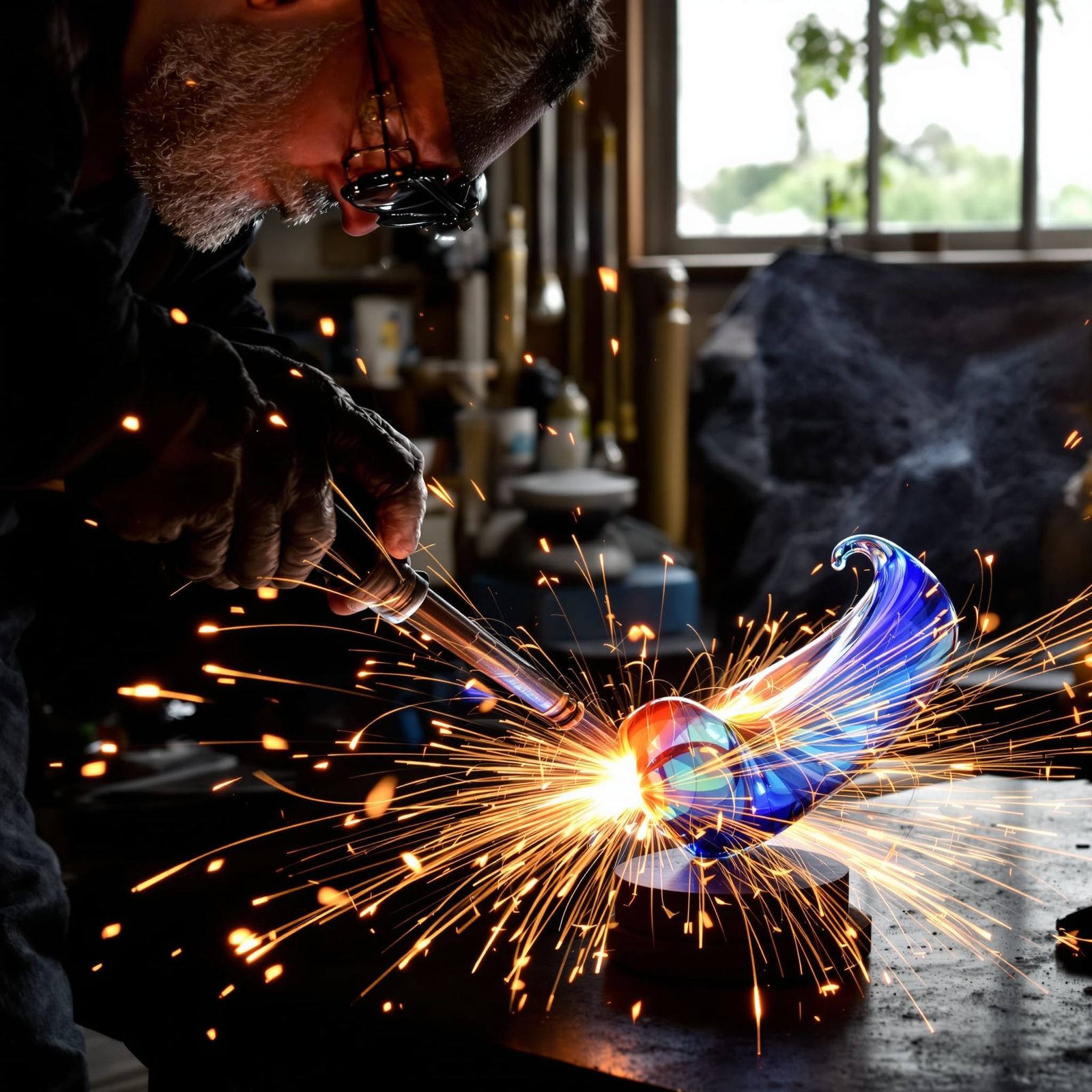 Magical Glass Blower Crafts Dazzling Sculpture