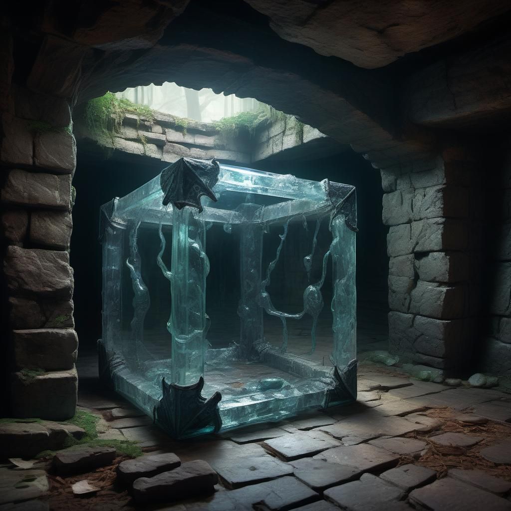 Gelatinous Cube Traps Adventurer in Dungeon