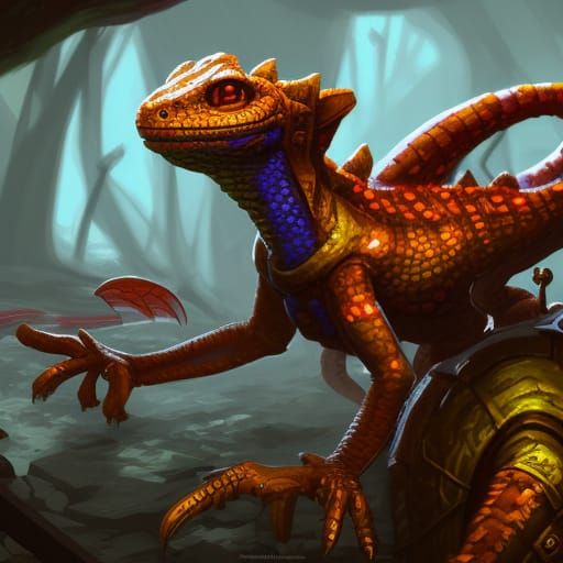 Cute Kobold Artificer Lizard in Dungeons and Dragons