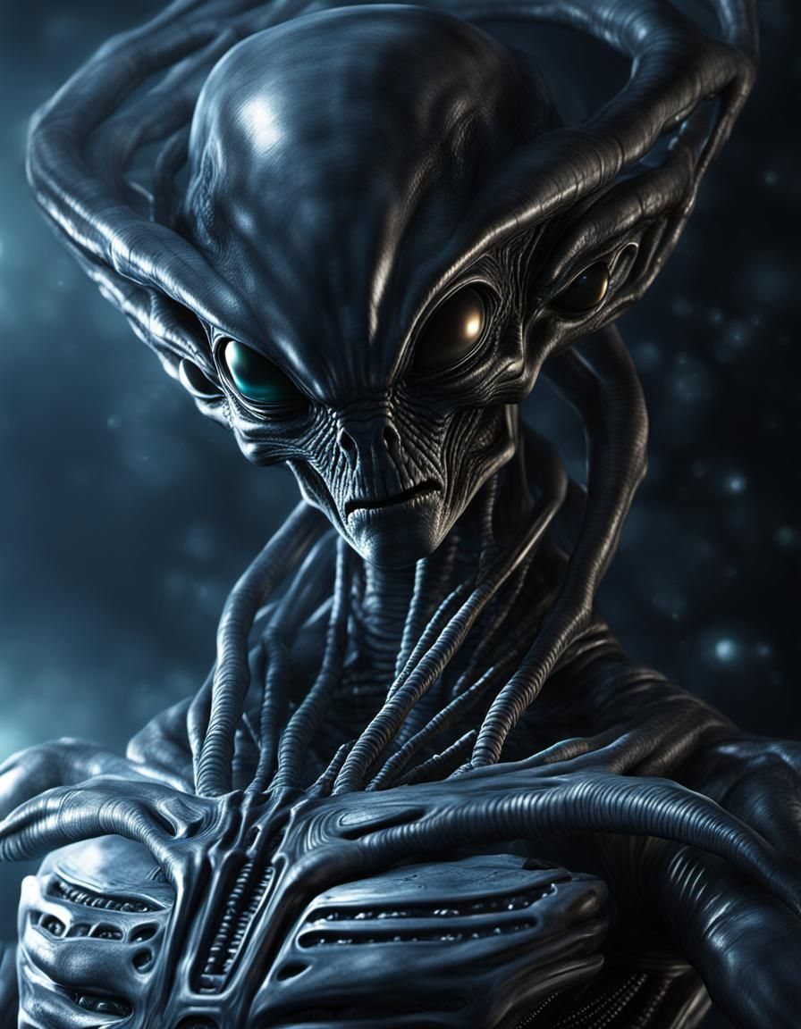 Hyperrealistic Alien Landscape Scene