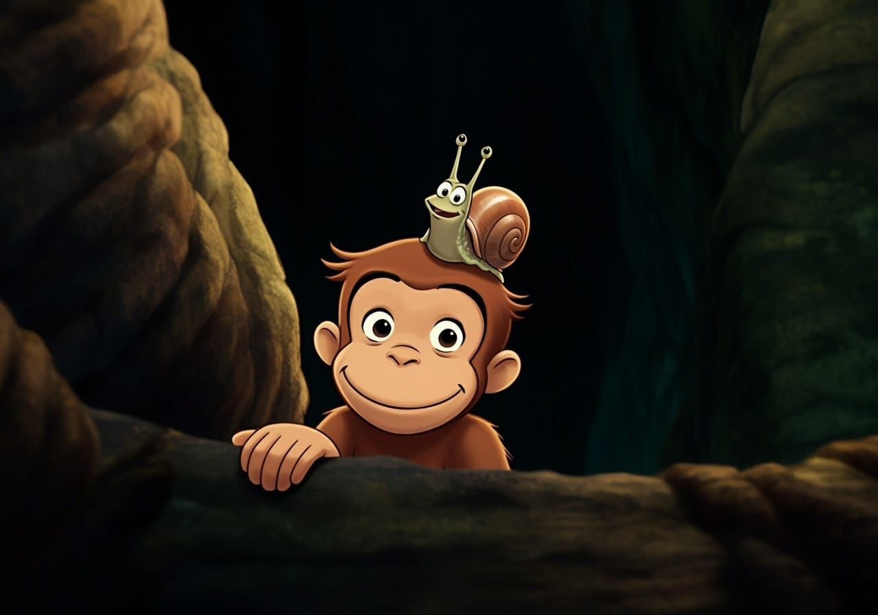 Curious George and Snail Gazing into Abyss