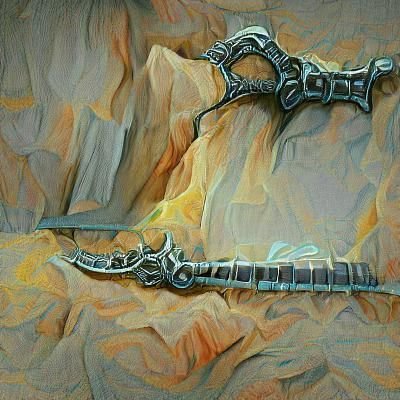 Fantasy Iron Sword in Metal Rock Art