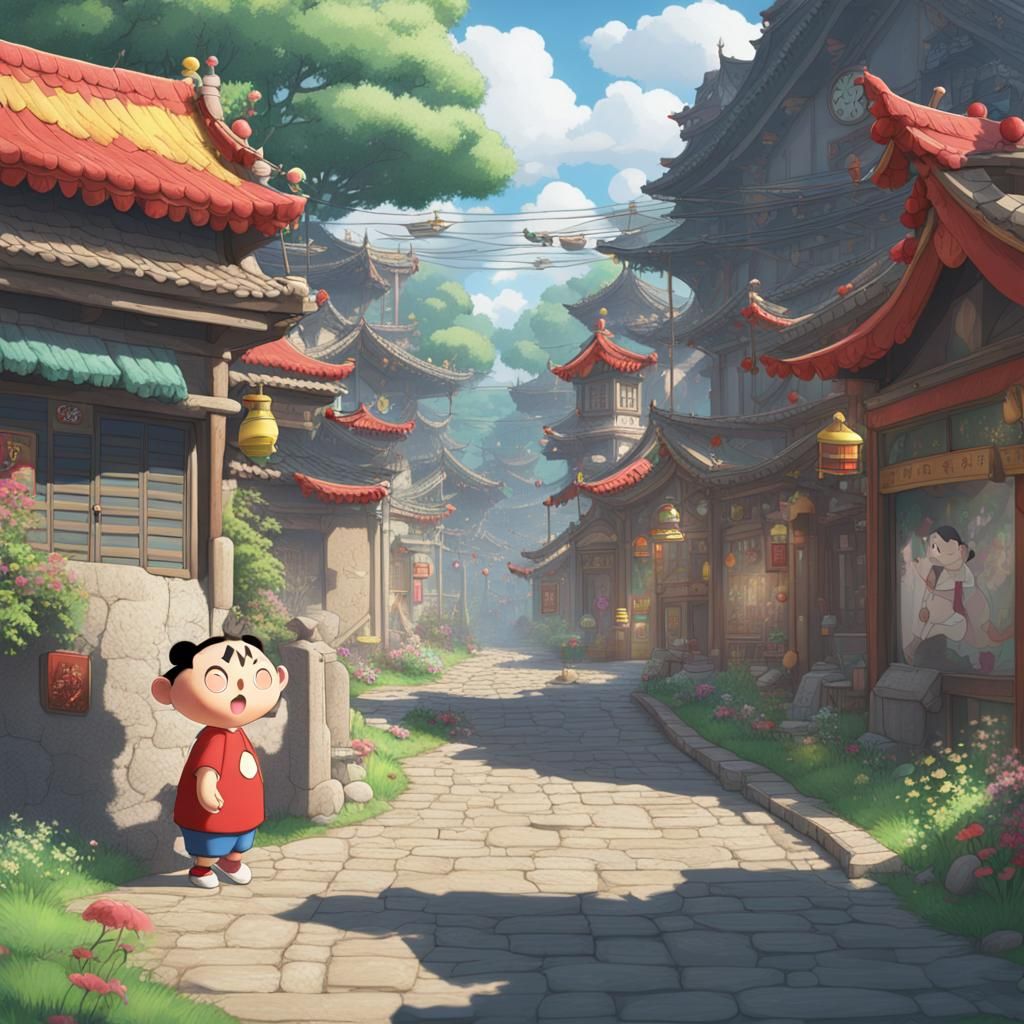 Crayon Shin-chan's Detailed Matte Painting