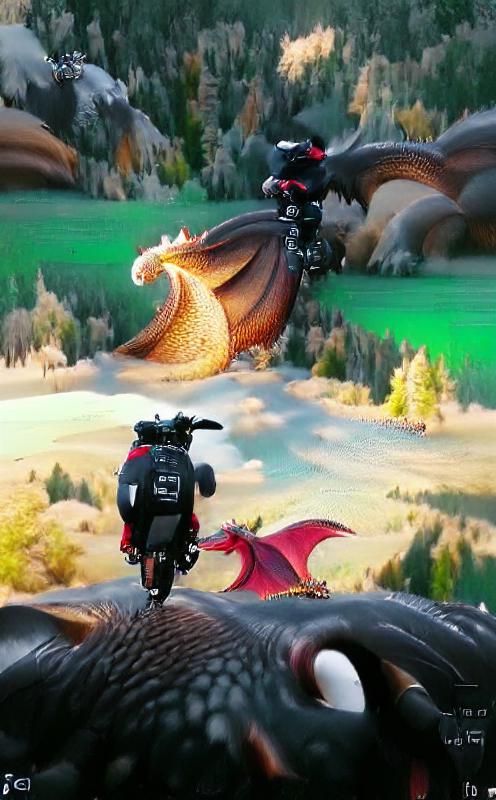 Rider and Dragon Farewell in High Resolution
