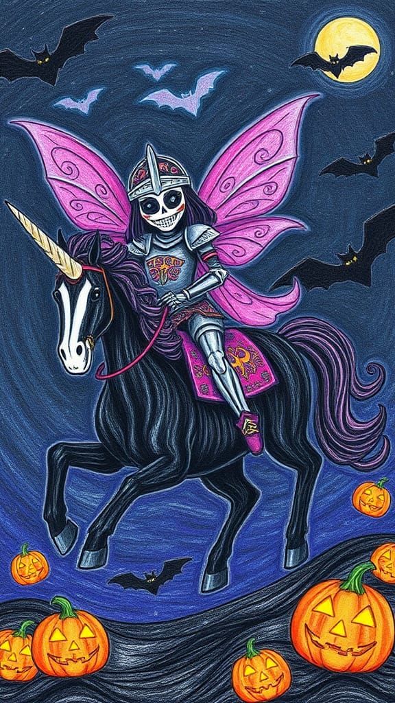 Armoured Sugar Skull Fairy Knight on Unicorn