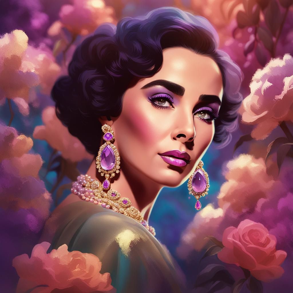 Elizabeth Taylor Portrait in Soft Glow Concept Art