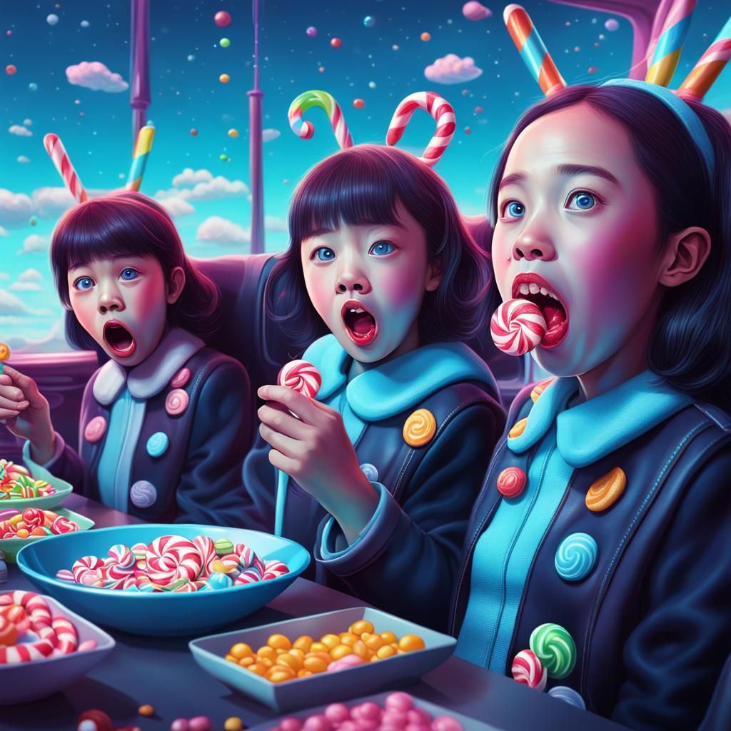Candy Art Sci-Fi Scene: Digital Illustration