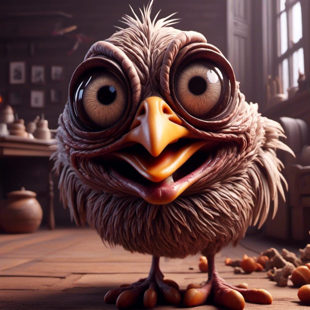 Psycho Chicken Cartoon Character