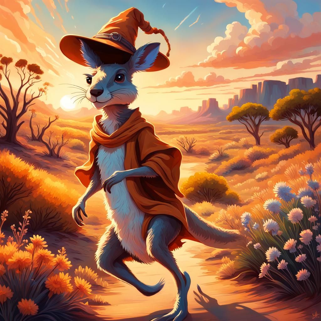 Anthropomorphic Kangaroo Wizard