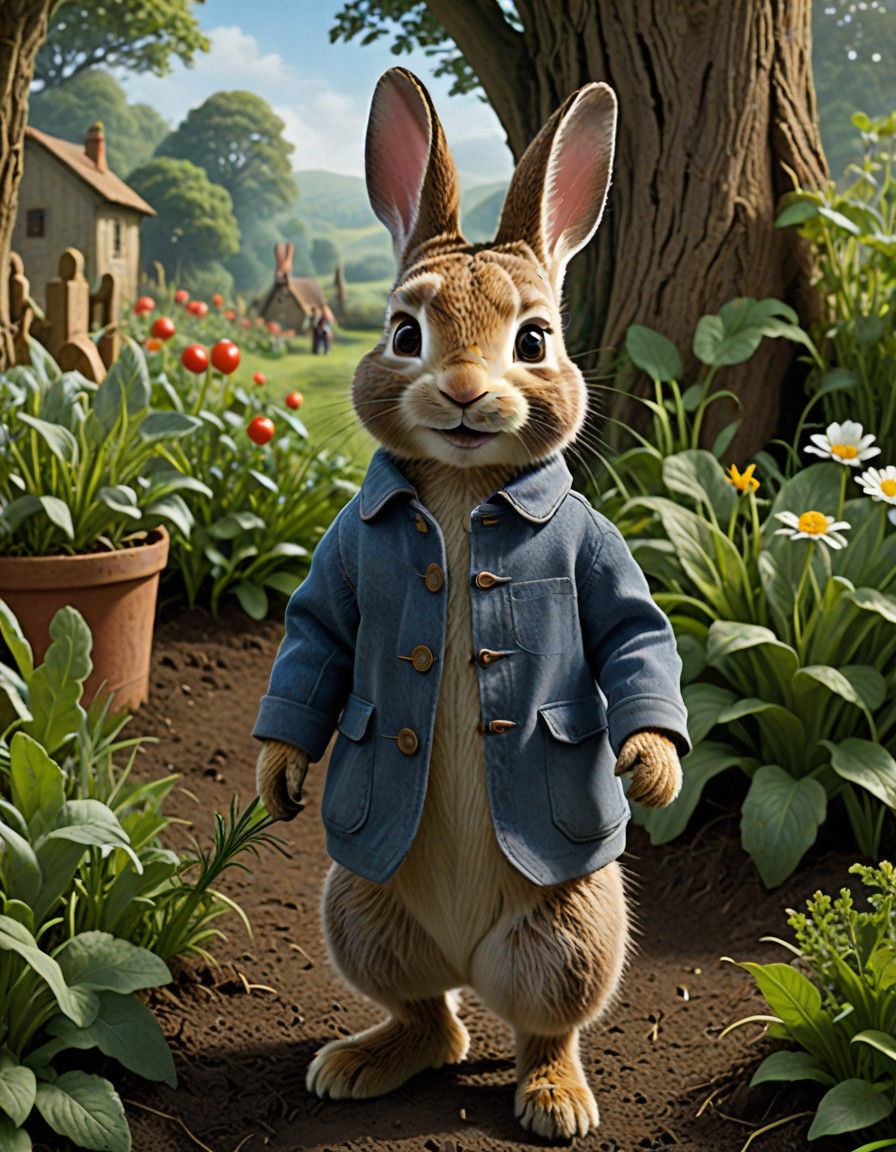 Adorable Peter Rabbit Hops Through Enchanting Gardens