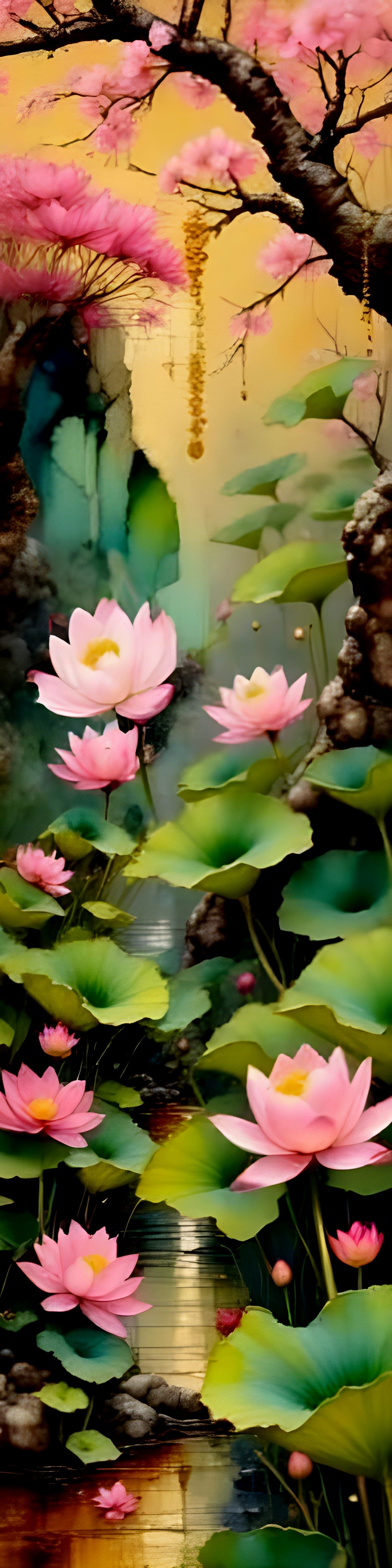 Lotuses and Cherry Blossoms