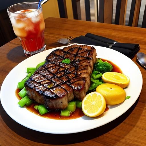 Sizzling Steak and Fizzy Soda Still Life