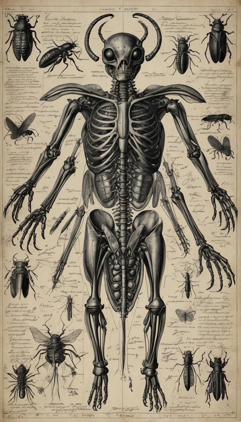 Detailed Blueprint of Insectoid Autopsy