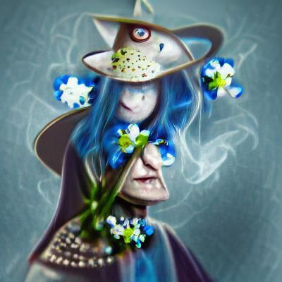 Enchanting Flower Witch Digital Portrait