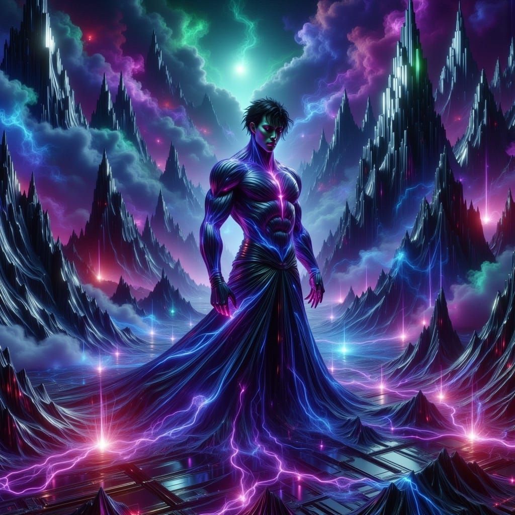 Mystical Forest Man with Lavender Eyes