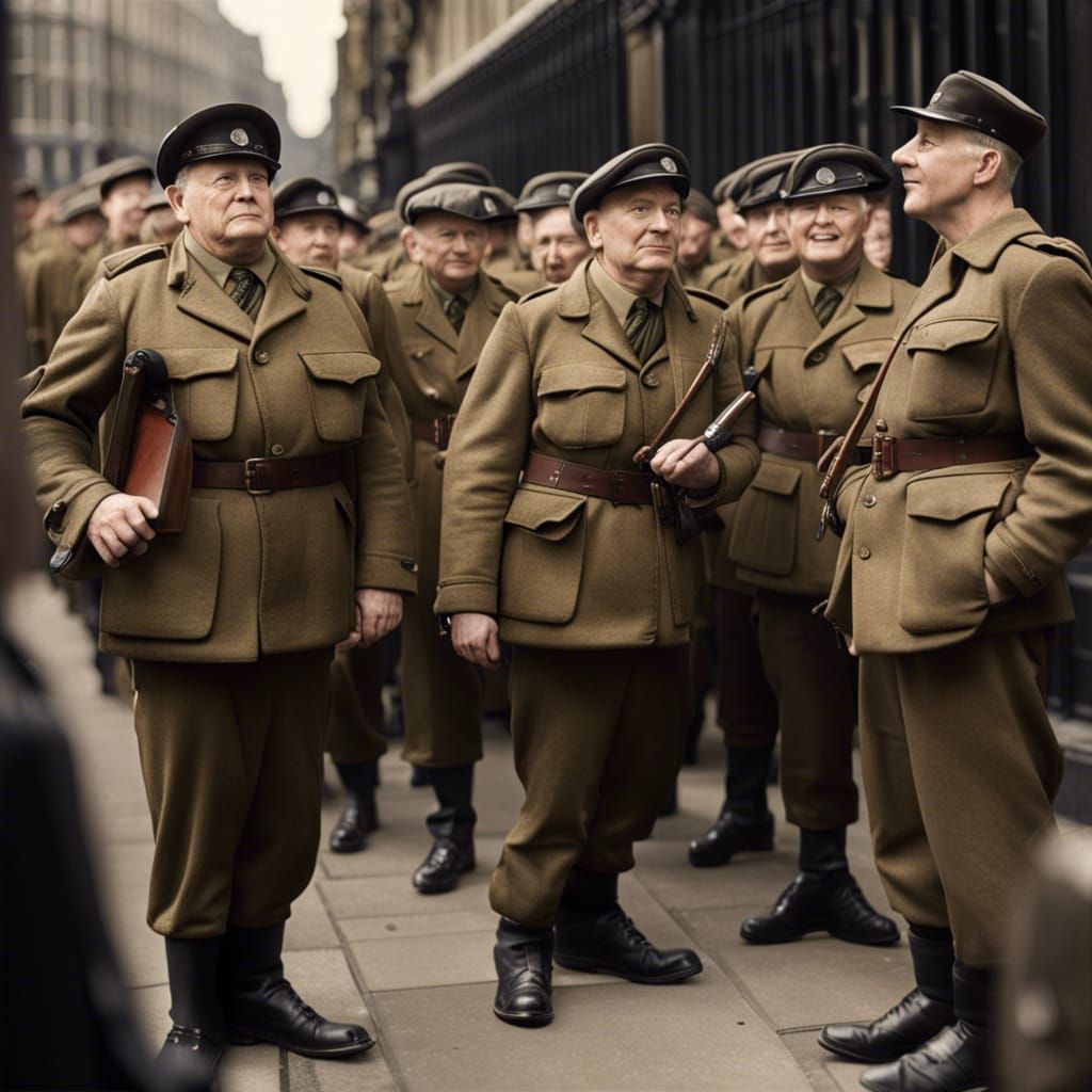 Home Guard on Duty in Wartime London