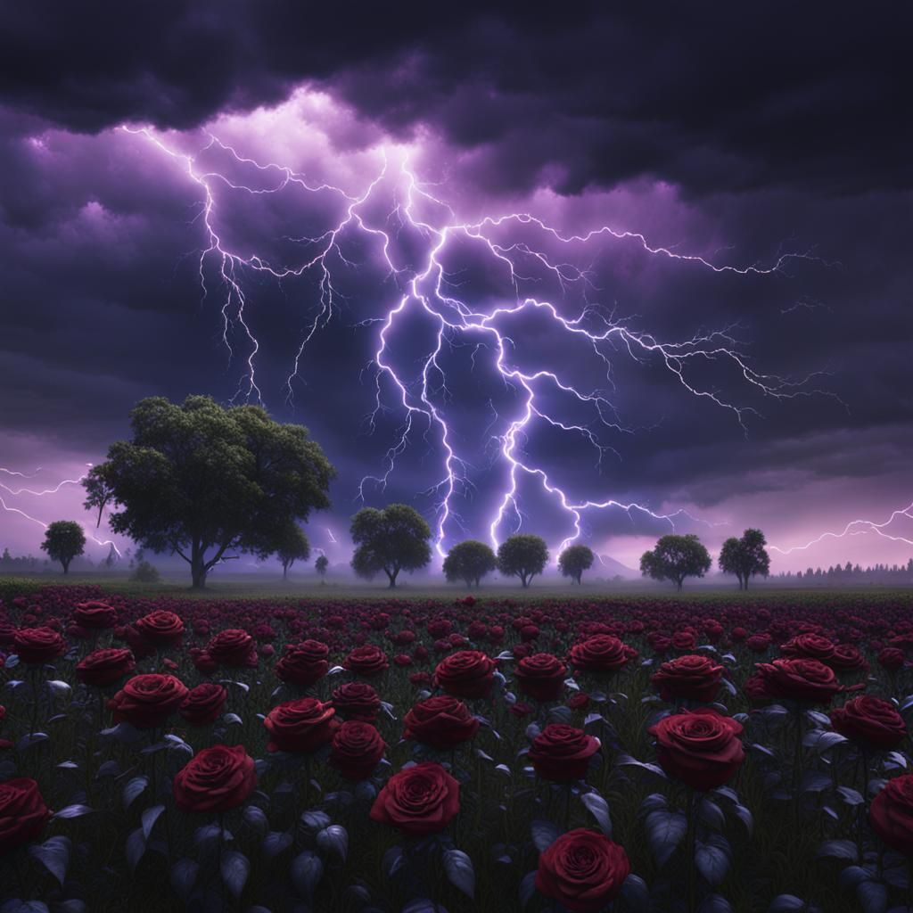 Lightning Over Black Roses: Fantasy Concept Art