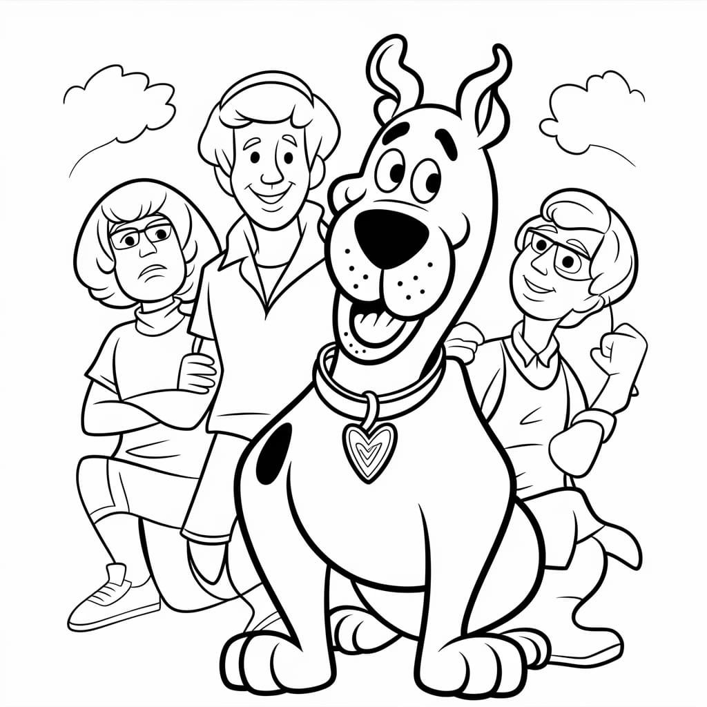 Scooby Doo Cartoon in Ballpoint Pen Ink Drawing