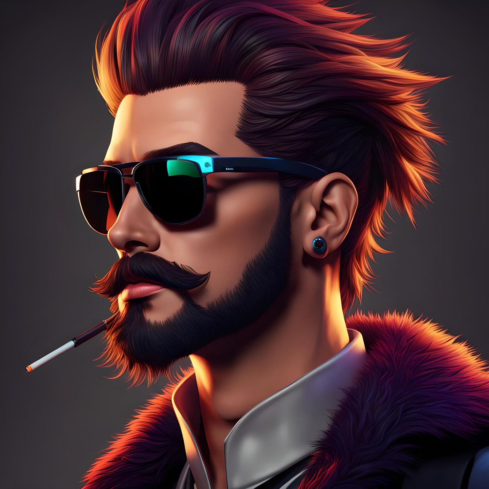 Crypto Punk with Goatee and Sunglasses