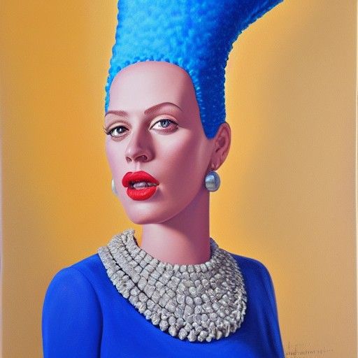 Marge Simpson Vogue Cover as Oil Painting