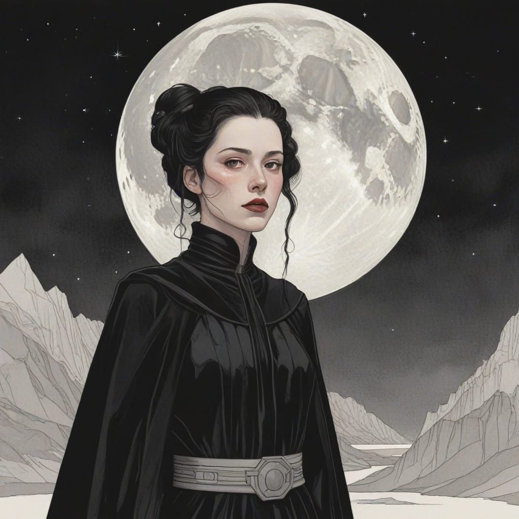 Surreal Sith Goddess Under Double Moons