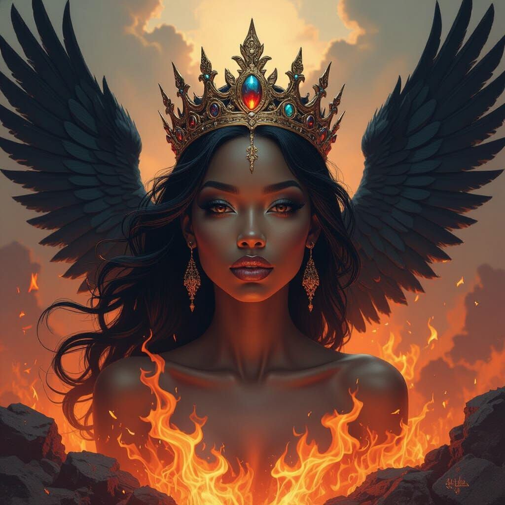 Goddess Phoenix Rising: Digital Art