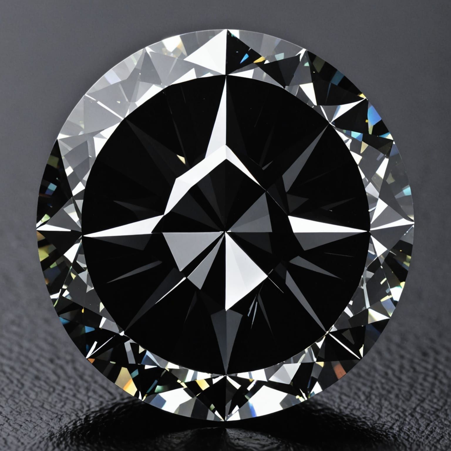 A Black Diamond Engraved with RH in Luxurious Style