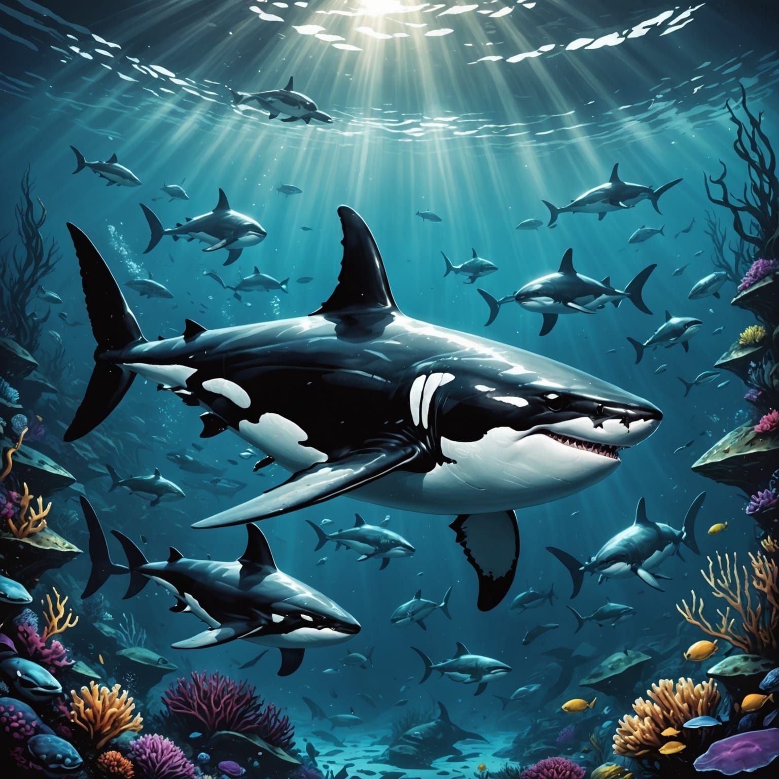 Chimeric Ocean Predator Unveiled Underwater