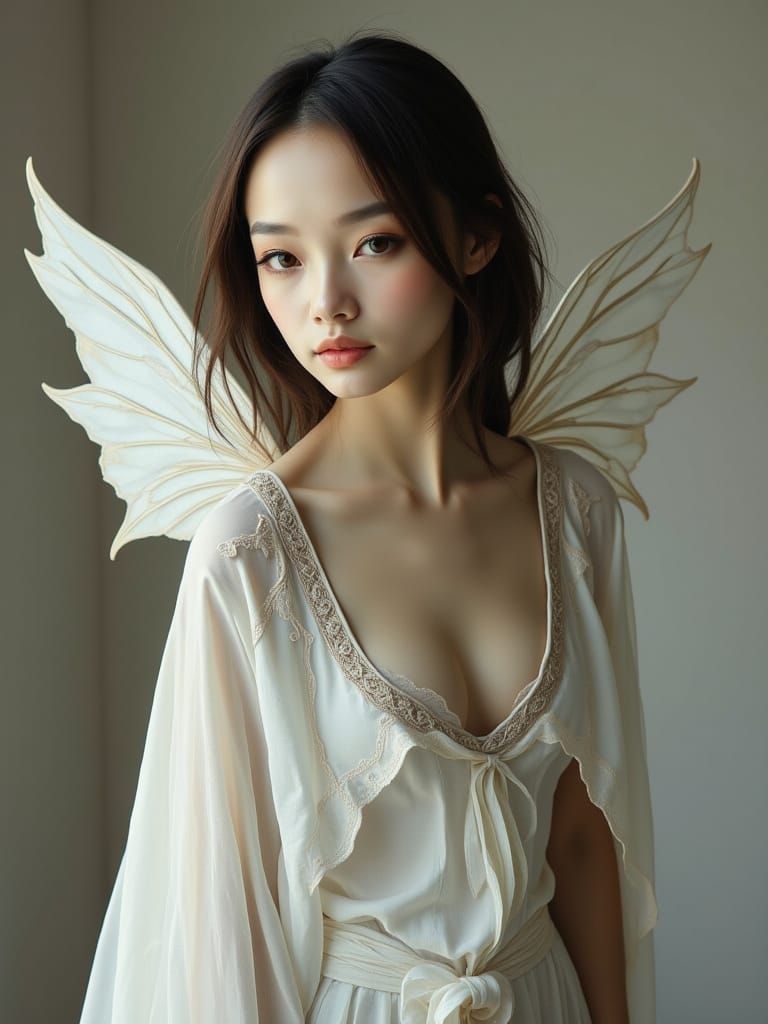 Detailed Studio Portrait of a Young Woman, Realistic Style