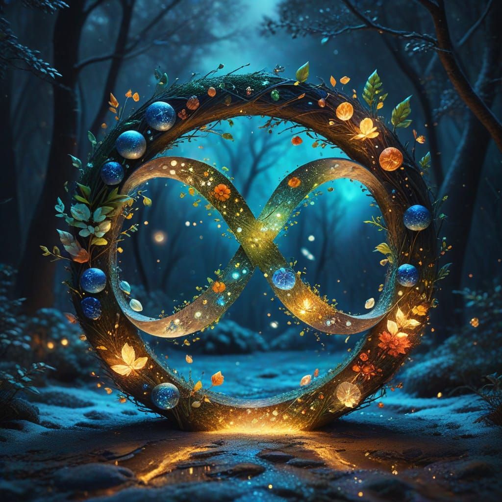 Infinity Symbol With Four Seasons Scenes