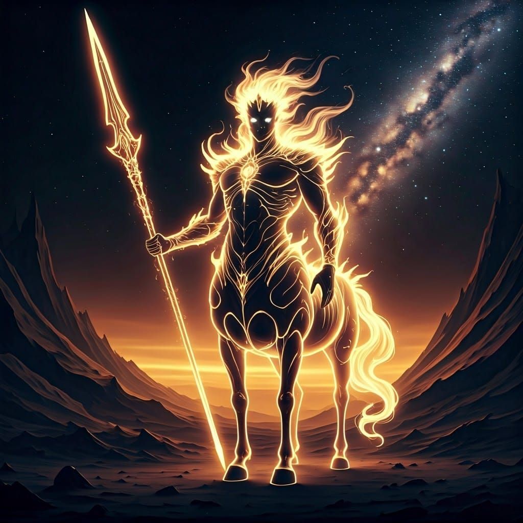 Alien Chiron Centaur of Patronus on Futuristic Planet