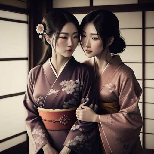 2 emotional Japanese women