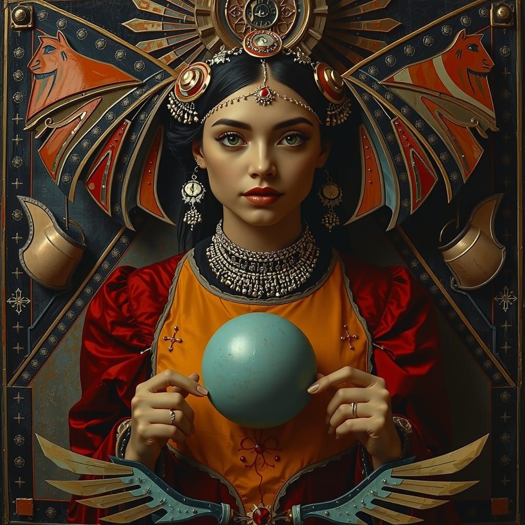 Abstract Black Portrait of Woman in Malevich Style