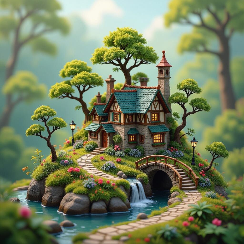 Detailed Miniature World Inspired by Fantasy Art