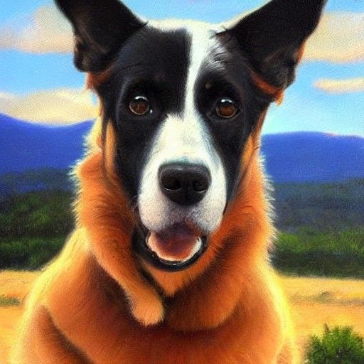 Dog Portrait in Oil Paint, Classical Realism